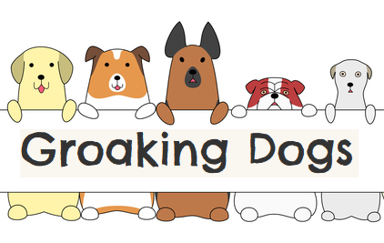 Several groaking dogs
